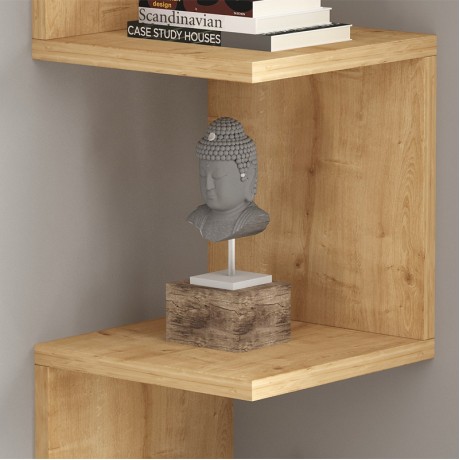 Ραφιέρα τοίχου γωνιακή Zikzak Megapap χρώμα sapphire oak 25x25x105,4εκ.
