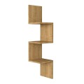 Zikzak Megapap melamine wall shelf in sapphire oak color 25x25x105.4cm.