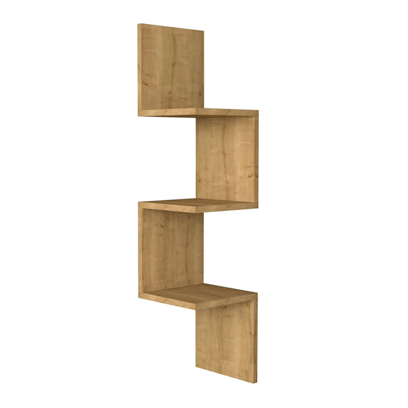 Zikzak Megapap melamine wall shelf in sapphire oak color 25x25x105.4cm.