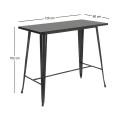 RELIX Τραπέζι Bar-Pro, Μέταλλο Βαφή Μαύρο 120x60x102cm