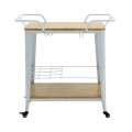 RELIX Trolley Bar-Pro Μέταλλο Βαφή Άσπρο, MDF Απόχρωση Φυσικό 86x51x86cm