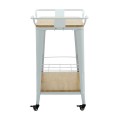RELIX Trolley Bar-Pro Μέταλλο Βαφή Άσπρο, MDF Απόχρωση Φυσικό 86x51x86cm