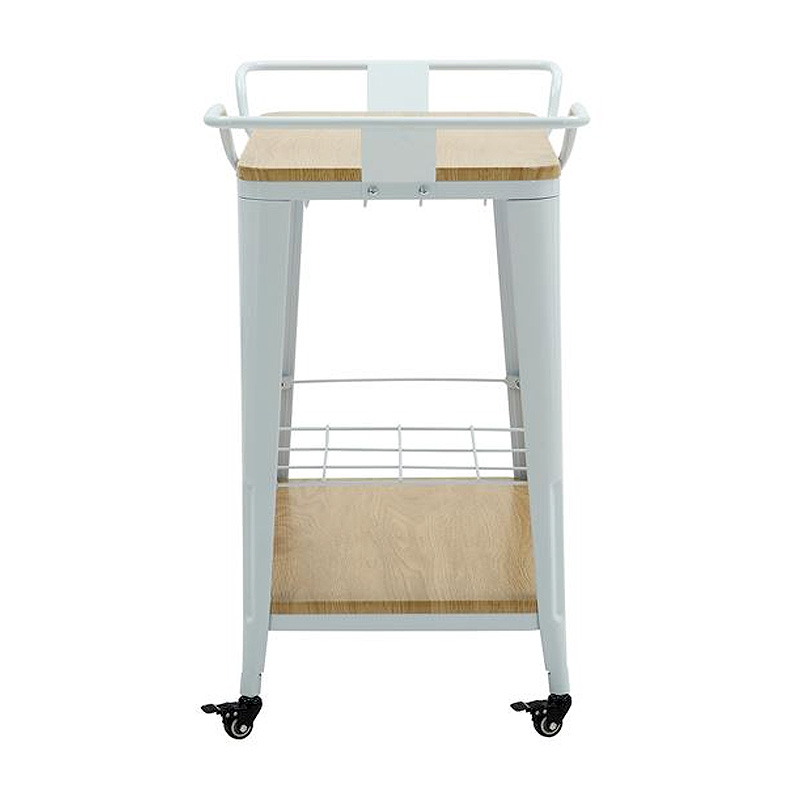 RELIX Trolley Bar-Pro Μέταλλο Βαφή Άσπρο, MDF Απόχρωση Φυσικό 86x51x86cm