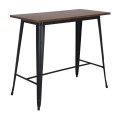 RELIX Wood Dark Oak Bar Table-Pro 120x60 Metal Black