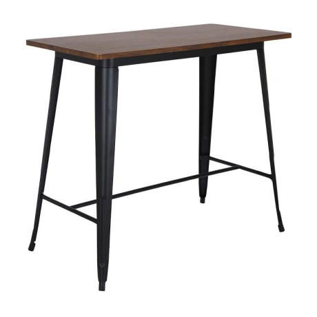 Τραπέζι μπαρ Relix Pro μεταλλικό χρώμα μαύρο - dark oak 120x60x102εκ.