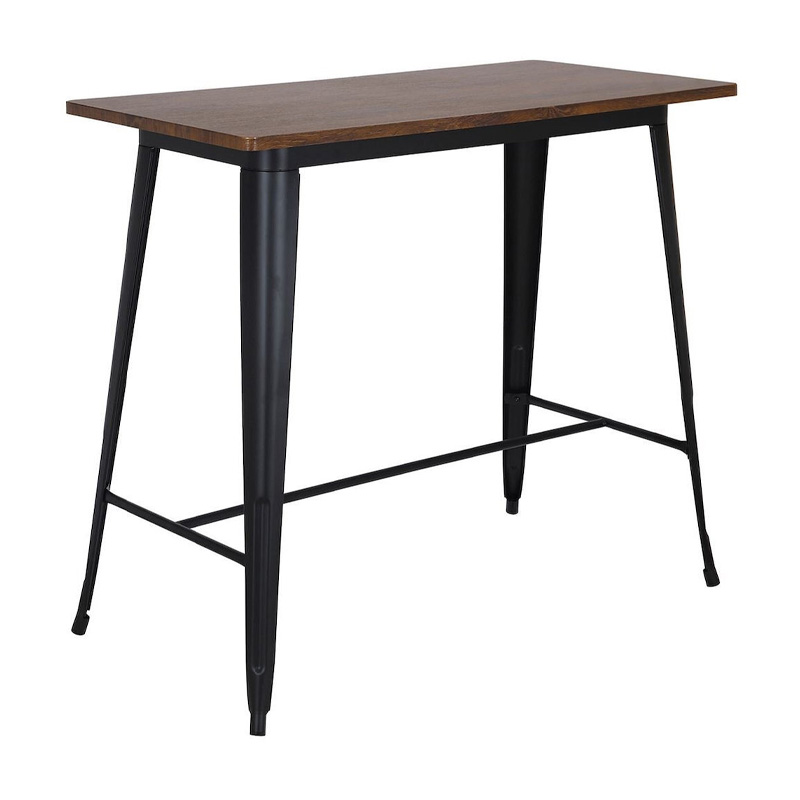 RELIX Wood Dark Oak Bar Table-Pro 120x60 Metal Black