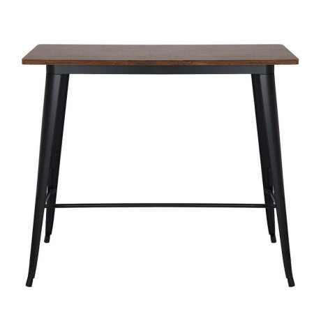 Τραπέζι μπαρ Relix Pro μεταλλικό χρώμα μαύρο - dark oak 120x60x102εκ.