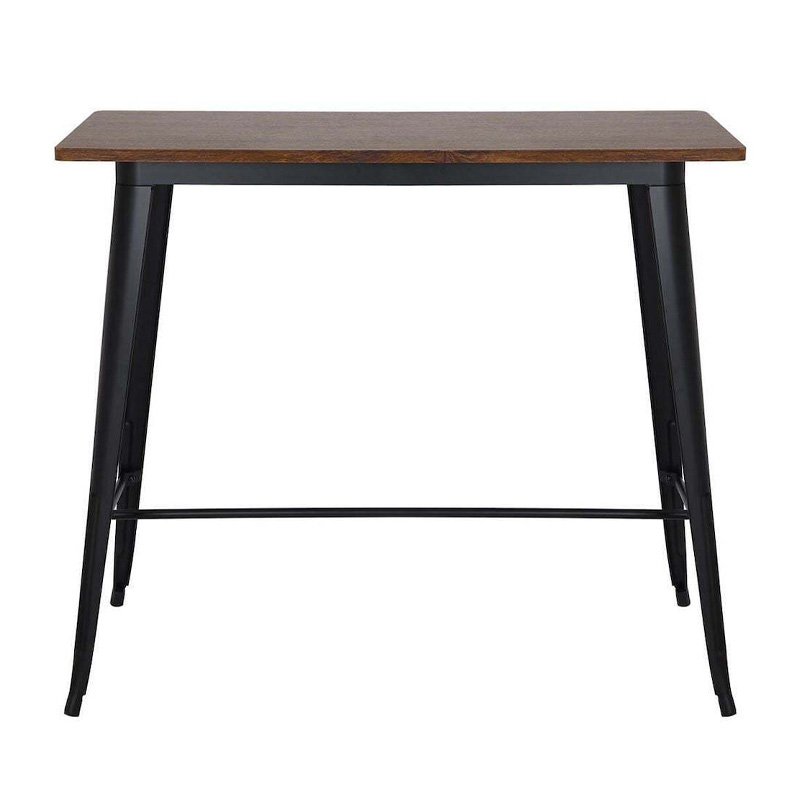 RELIX Wood Dark Oak Bar Table-Pro 120x60 Metal Black