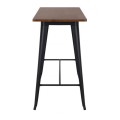 RELIX Wood Dark Oak Bar Table-Pro 120x60 Metal Black