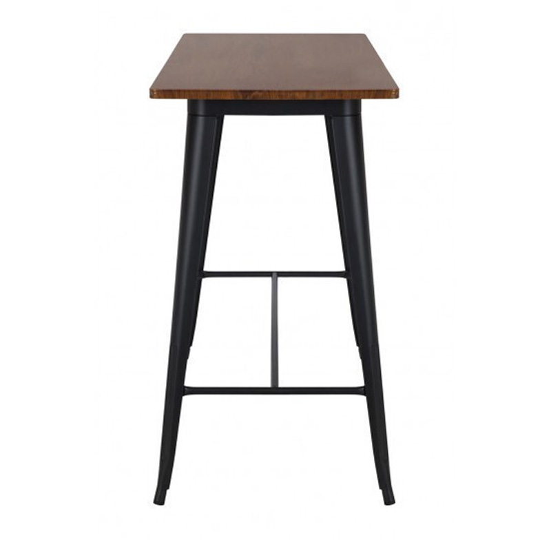 RELIX Wood Dark Oak Bar Table-Pro 120x60 Metal Black