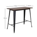 RELIX Wood Dark Oak Bar Table-Pro 120x60 Metal Black