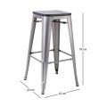 RELIX Wood Black Bar Stool-Pro Matte Metal