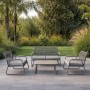 ROCCO Set (4pcs) Metal Beige/Rope Wicker Beige/Cushions Beige