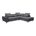 ROMEO Right Facing Corner-Relax Sofa, Grey Fabric