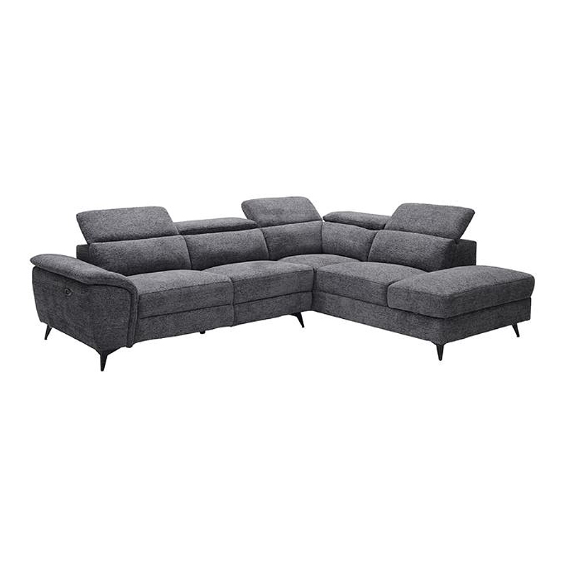 ROMEO Right Facing Corner-Relax Sofa, Grey Fabric