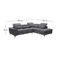 ROMEO Right Facing Corner-Relax Sofa, Grey Fabric