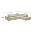 ROMEO Right Facing Corner-Relax Sofa, Beige Fabric