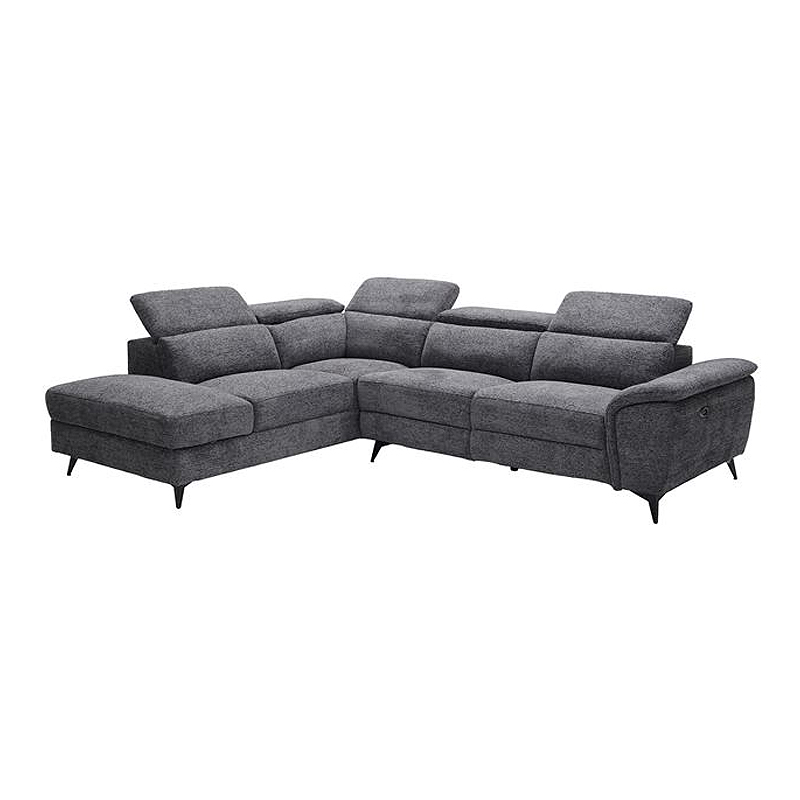 ROMEO Left Facing Corner-Relax Sofa, Grey Fabric