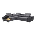 ROMEO Left Facing Corner-Relax Sofa, Grey Fabric