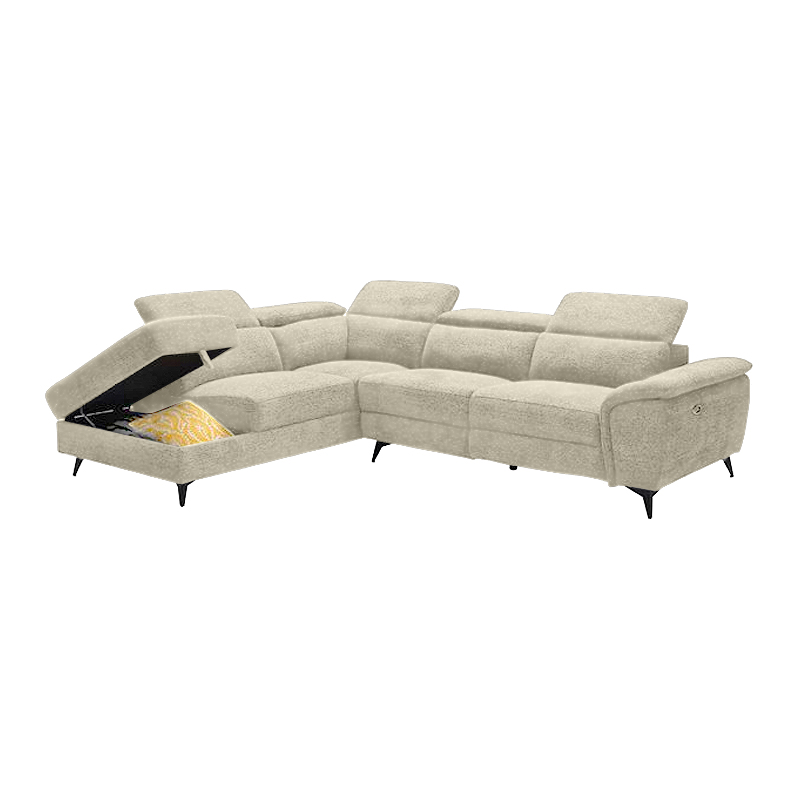 ROMEO Left Facing Corner-Relax Sofa, Beige Fabric