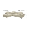 ROMEO Left Facing Corner-Relax Sofa, Beige Fabric