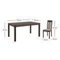 SABINIO Set (1+4) Dark Walnut/Fabric Camel/Melamine Greystone