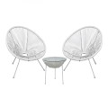 Καθιστικό κήπου ACAPULCO SET από rattan σε χρώμα λευκό 73x76x89εκ. 