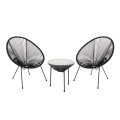Καθιστικό κήπου ACAPULCO SET από rattan σε χρώμα μαύρο 73x76x89εκ. 