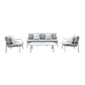 LATINO Set (4pcs) Alu White/Cushions Light Grey