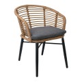 Salsa Alu Stack Πολυθρ. Στοιβαζόμενη Μαύρη/wicker Φυσικό, Μαξ.γκρι