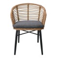 Salsa Alu Stack Πολυθρ. Στοιβαζόμενη Μαύρη/wicker Φυσικό, Μαξ.γκρι