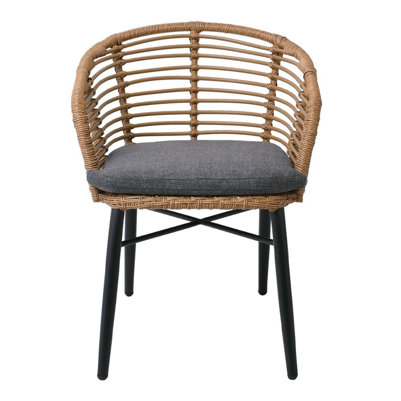 Salsa Alu Stack Πολυθρ. Στοιβαζόμενη Μαύρη/wicker Φυσικό, Μαξ.γκρι