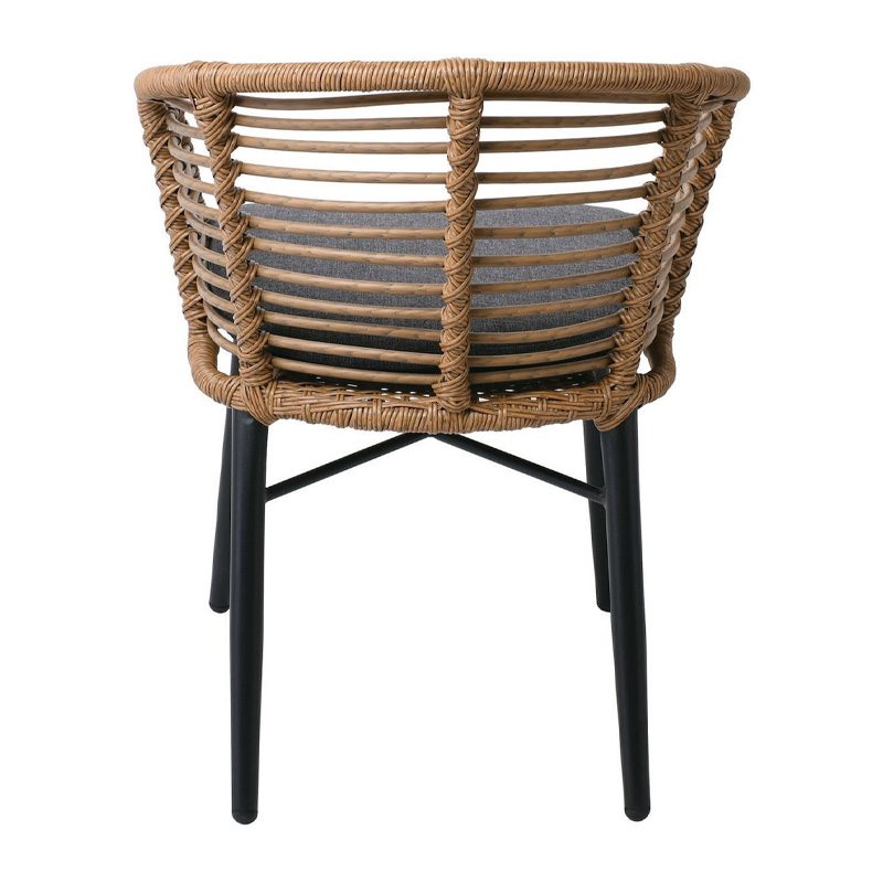 Salsa Alu Stack Πολυθρ. Στοιβαζόμενη Μαύρη/wicker Φυσικό, Μαξ.γκρι