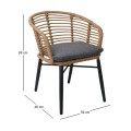 Salsa Alu Stack Πολυθρ. Στοιβαζόμενη Μαύρη/wicker Φυσικό, Μαξ.γκρι