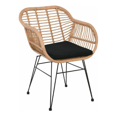Πολυθρόνα κήπου Salsa μεταλλική - wicker χρώμα φυσικό 56x61x85εκ.
