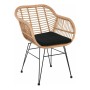 SALSA Armchair Steel Black/Wicker Natural, Cushion Black