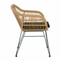 SALSA Armchair Steel Black/Wicker Natural, Cushion Black