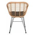 SALSA Armchair Steel Black/Wicker Natural, Cushion Black