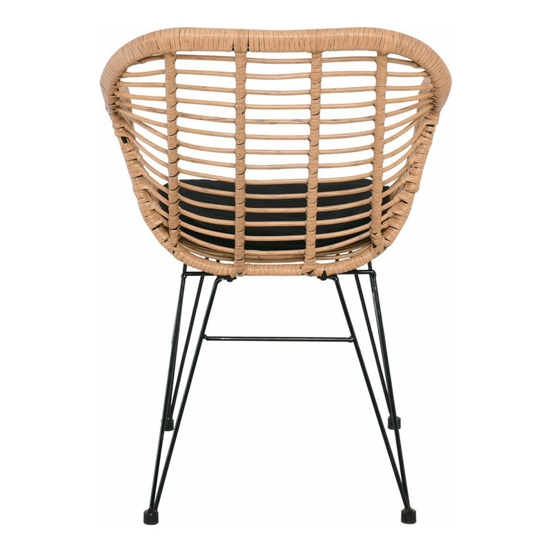 SALSA Armchair Steel Black/Wicker Natural, Cushion Black