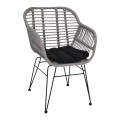 SALSA-W Πολυθρ.Μεταλ.Μαύρη/Wicker Γκρι, Μαξ.Μαύρο
