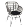 Πολυθρόνα κήπου Salsa - W μεταλλική - wicker χρώμα γκρι 55x56x82εκ.