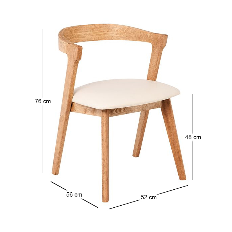 SANDRA Chair Natural, Pu Cream