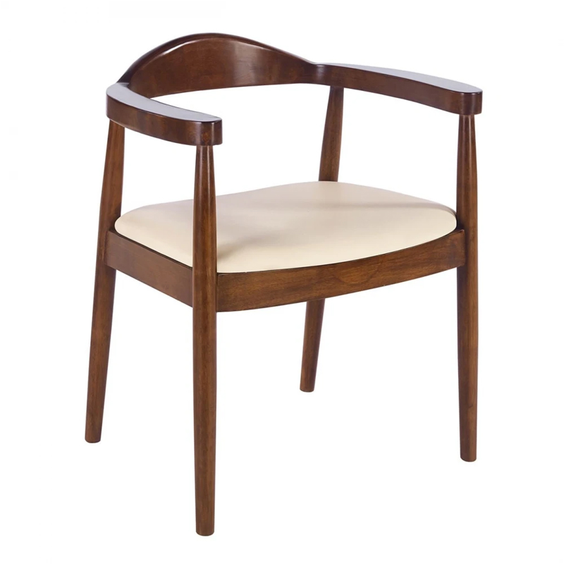 SARA Armchair Walnut, Pu Ecru
