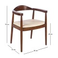 SARA Armchair Walnut, Pu Ecru