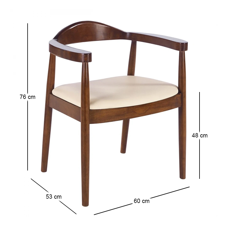 SARA Armchair Walnut, Pu Ecru