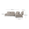 SELBY Right Facing Corner Sofa Fabric Beige