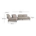 SELBY Left Facing Corner Sofa Fabric Beige