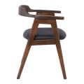SELVA Armchair Walnut, Pu Black