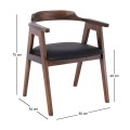 SELVA Armchair Walnut, Pu Black