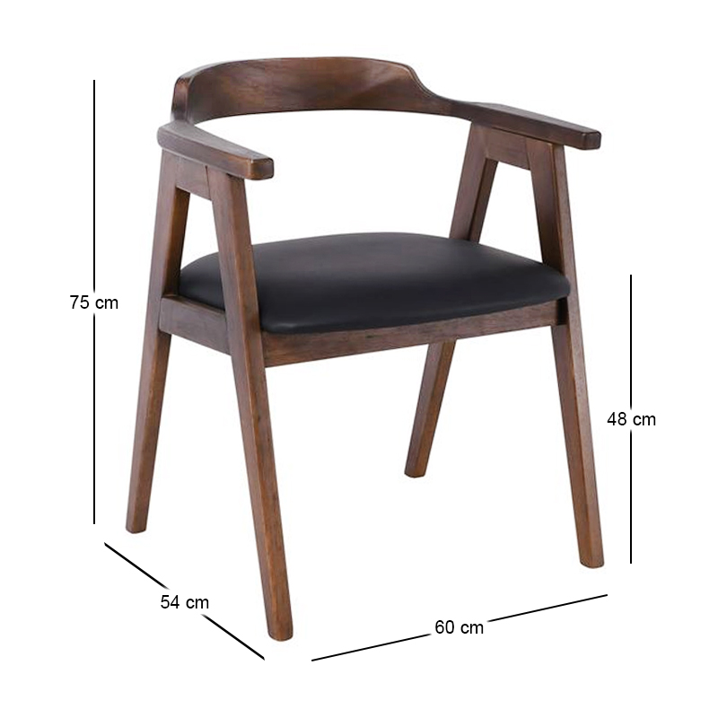SELVA Armchair Walnut, Pu Black